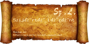 Szijártó Lóránt névjegykártya