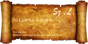 Szijártó Lóránt névjegykártya