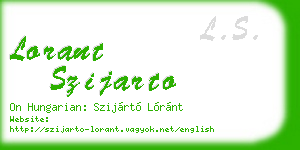 lorant szijarto business card